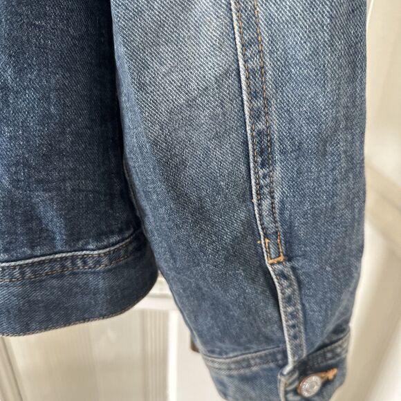 Old Navy Jean Jacket Womens Medium Dark Wash Blue Denim - Picture 13 of 13